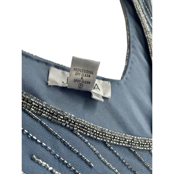 J. Kara Formal Evening Gown w Jacket MOB Dusty Blue Beaded Sz 12 New - Picture 10 of 15